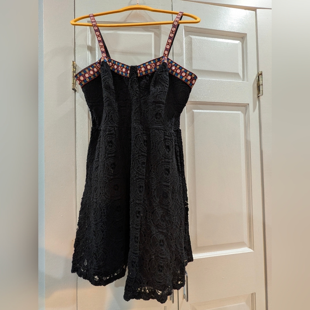 Xhilaration Black Lace Mini Dress with Colorful Trim